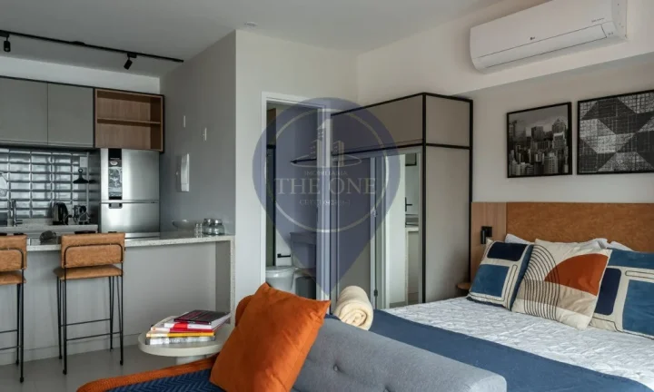 Imagem Alugue já seu Studio no Campo Belo, São Paulo! 1 quarto, 1 banheiro, 1 vaga e 42m² de conforto e praticidade. Agende sua visita agora!