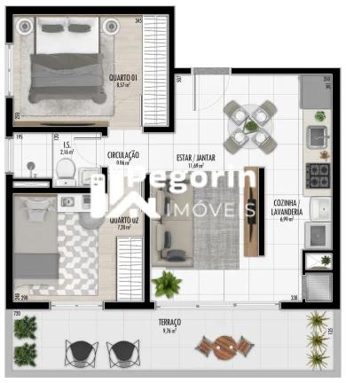 Imagem Apartamento à venda em Curitiba, Santa Cândida, com 2 quartos, 48,06m²
