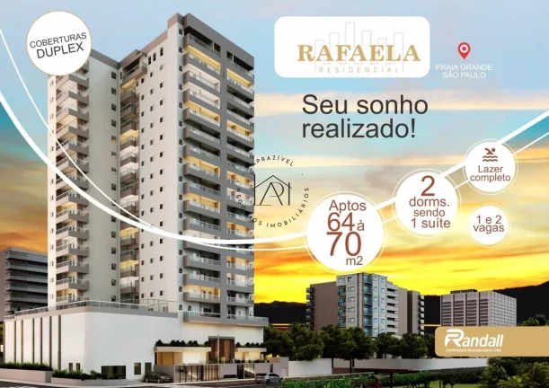 Apartamento na Planta para Venda em Praia Grande, Guilhermina, 2 dormitórios, 1 suíte, 2 banheiros, 2 vagas