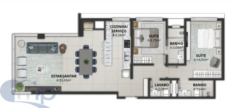 Imagem Apartamento á venda com 2 dormitórios no centro de Torres/RS
