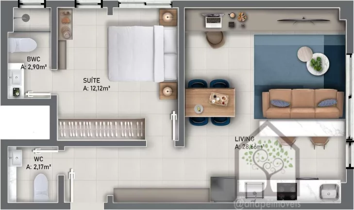 Foto do imóvel: Studio com excelente localização no Centro de Florianópolis