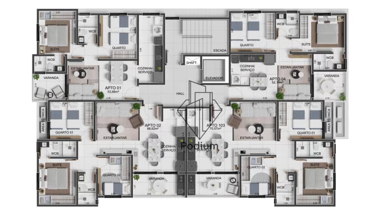 Imagem Apartamentos com varanda / sacada gourmet a 450m da praia de Intermares - AP2048