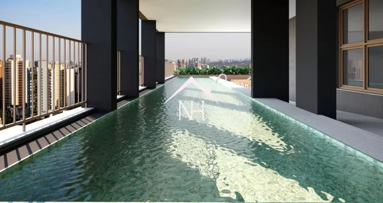 Imagem Studio de 26m com dormitório e varanda, Solarium, Piscina c/deck, fitness, pet place, lounge bar, salão de festas, salão de jogos, sauna,churrasqueira