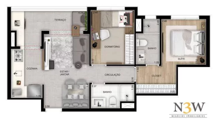 Imagem Apartamento com 2 dormitórios à venda, 47 m² por R$ 639.000,00 - Vila Anastácio - São Paulo/SP