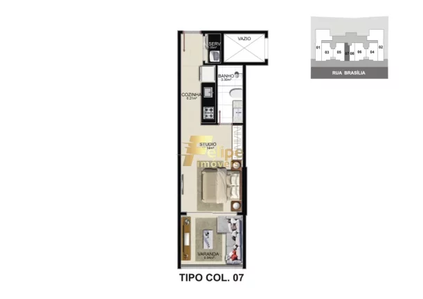 Imagem Lançamento Edifício Mayan - APARTAMENTO STUDIO NA PRAIA DO MORRO