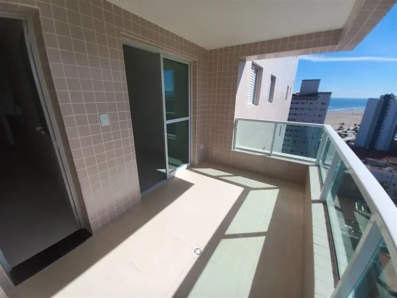 Imagem Apartamento em Praia Grande com vista parcial para o mar, 02 dormitórios