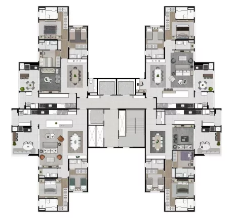 Imagem Évora: Apartamento Plaenge de 132m² - 3 Suítes no Jardim das Américas