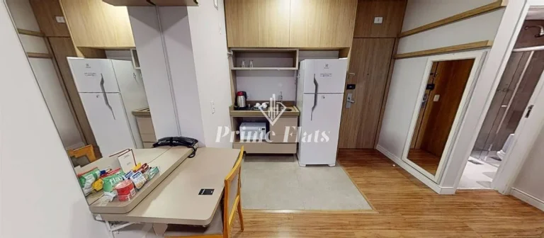 Imagem Flat disponível para venda no Hotel Hampton Park, com 31m², 1 dormitório e 1 vaga