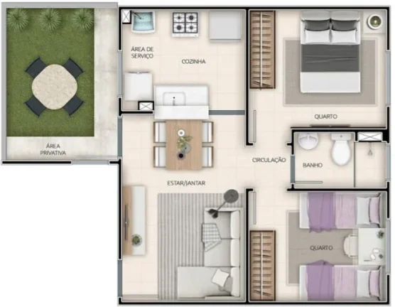 Imagem Bela Russia - Apartamento 2 quartos - Palos Verdes