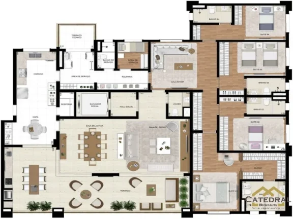 Imagem APARTAMENTO ALTO PADRÃO COM 4 DORMITÓRIOS À VENDA, 296 M² POR R$ 4.000.000 - ANHANGABAÚ - JUNDIAÍ/SP