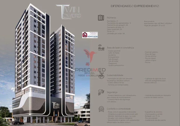 Imagem Empreendimento Twin Towers em Meia Praia, Itapema, SC
