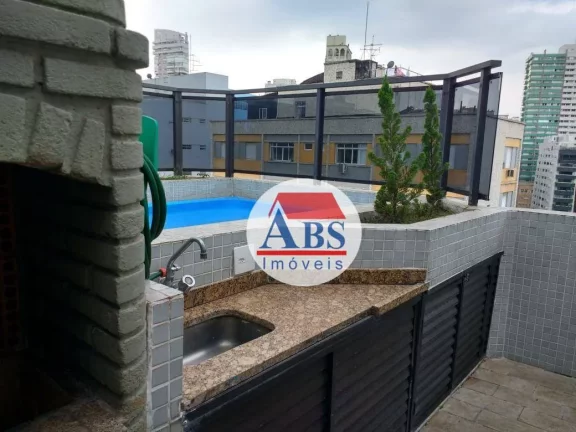 Imagem Cobertura com piscina e churrasqueira Praia Boqueirão em Santos