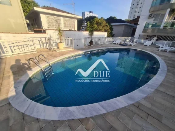Imagem Cobertura duplex com 4 quartos, churrasqueira e piscina no condomínio à venda, 222 m² por R$ 1.550.000 - Ponta da Praia - Santos/SP