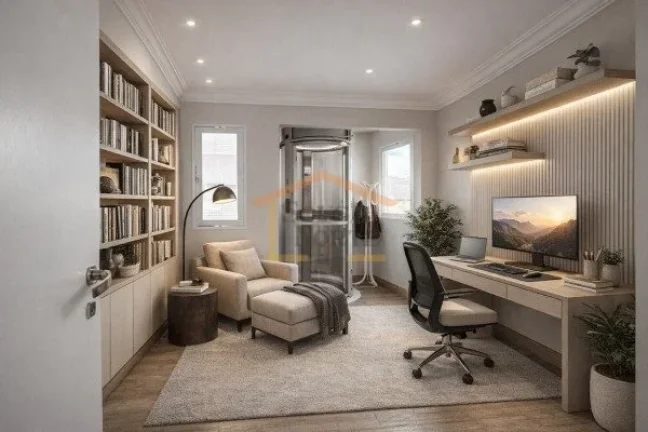 Imagem Sobrado com 230 m² de área útil, com 4 dormitórios, sendo 3 suítes, e 5 banheiros. Possui sala ...