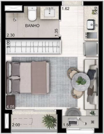 Imagem Studio à venda, 25 m² por R$ 417.000,00 - Campo Belo - São Paulo/SP