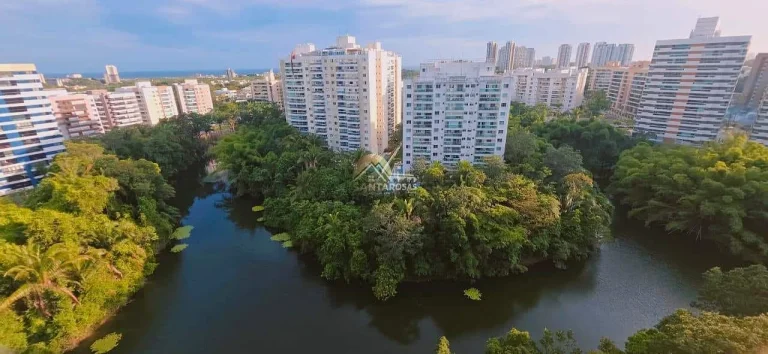 Alugo apartamento no Alphaville Salvador: 2/4 (1 suíte) nascente, varanda gourmet c/ cortina de vid