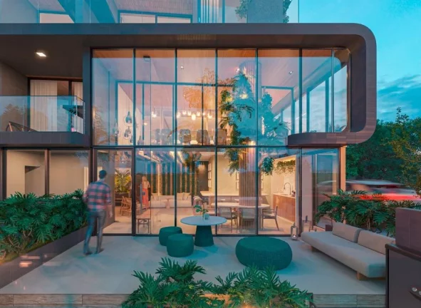 Imagem Apartamento térreo com área privativa em L a 120m da praia de Camboinha - AP1370