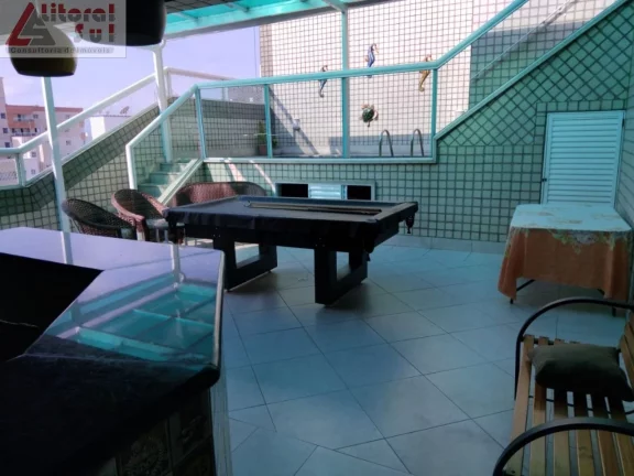 Imagem Cobertura de luxo em Praia Grande-SP, Guilhermina: 3 quartos, 2 suítes, 1 sala, 2 vagas de garagem, 400m² de área. Venha conferir!