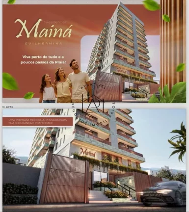 Apartamento na Planta para Venda em Praia Grande, Guilhermina, 2 dormitórios, 1 suíte, 2 banheiros, 1 vaga