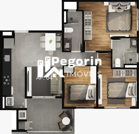 Imagem Apartamento Garden à venda em Curitiba, Lindóia, com 2 quartos, 58,88m²