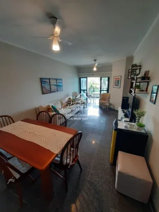 Imagem Apartamento a 150 metros da praia da Enseada com 3 dormitórios, suíte, 2 vagas, Guarujá-SP: 127m², 1 suíte, 2 salas, 2 banheiros e vaga de garagem