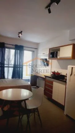 Imagem Apto Studio 27,61m², 1 dormitório, banheiro, sacada, Vidros antirruído, porta com senha eletrôni...