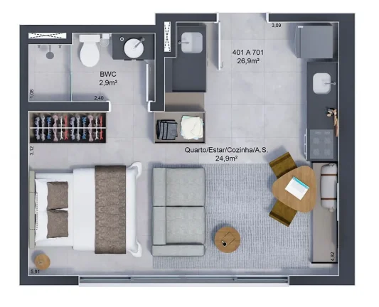 Imagem Apartamento 2 Dormitórios para venda em Florianópolis - SC