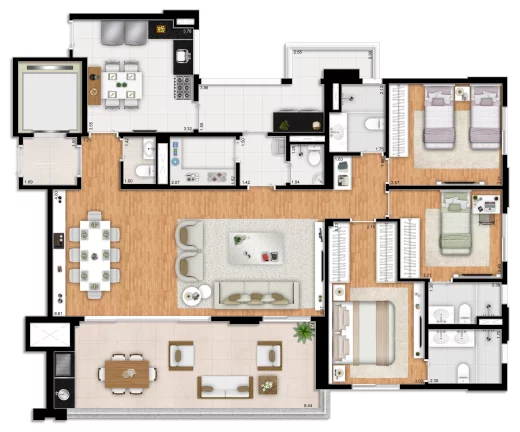 Imagem Apartamento Alto padrão Anália Franco - 165 m² - 3 Suítes - Sala ampliada - Varanda Gourmet - 3 Vagas - Lazer completo