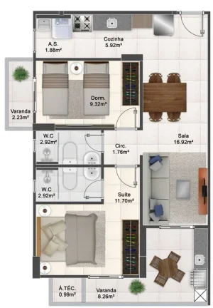 Imagem APARTAMENTO COM 73.65 m² - MARACANÃ - PRAIA GRANDE SP