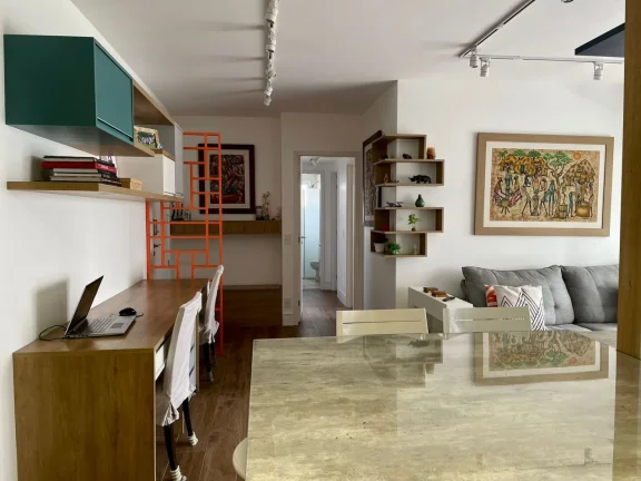 Imagem Apartamento 106 M², 3Q, 1 Suite, 2 banh, lavabo, toda marcenaria, churrasqueira gourmet fechada com ar split, semimobiliado, depósito, área de lazer.