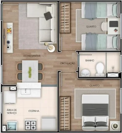 Imagem Bela Russia - Apartamento 2 quartos - Palos Verdes