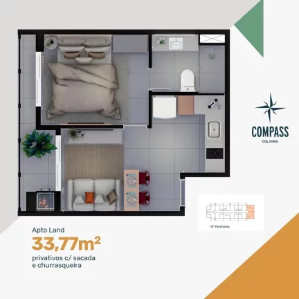 Imagem Apartamento Studio no Centro de Curitiba