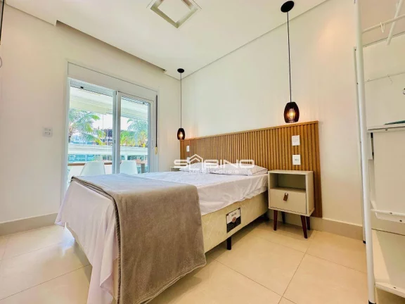 Imagem Aluguel anual na Riviera, Apartamento Pé na Areia, com 3 dormitórios 1 suíte, com 90m² de área útil, 2 vagas de garagem
