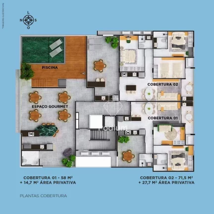 Imagem Apartamentos com varanda / sacada gourmet nas proximidades de padarias, supermercados, restaurantes no Bairro do Bessa - AP1679