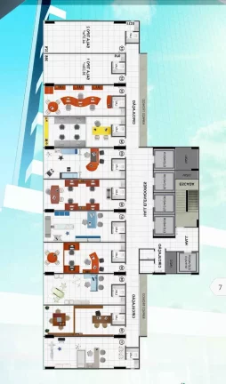 Imagem Sala comercial com banheiro privativo, 38m , prédio com 5 elevadores