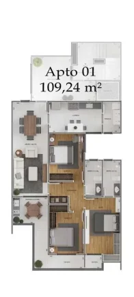 Imagem Apartamento à venda, no Residencial Terras de São José, em Barbacena, São José, com 3 quartos, 105,16m2