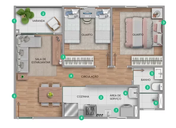 Imagem Bálsamo - Fase 3 - Apartamento à venda no bairro Campo Grande - Rio de Janeiro/RJ