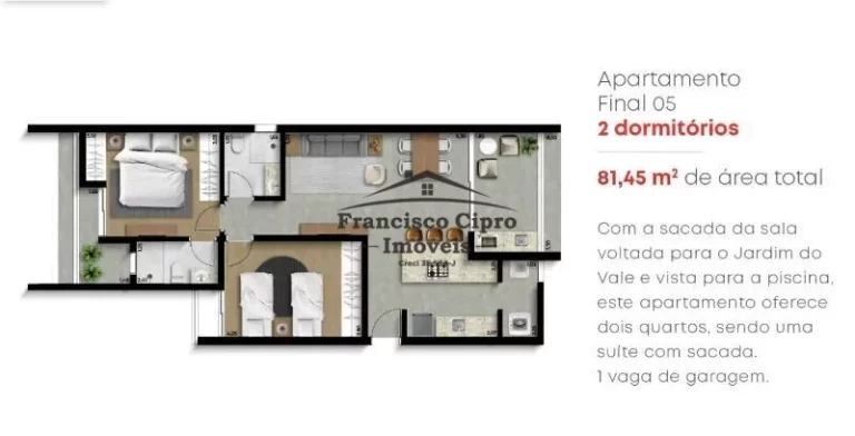 Imagem Apartamento à venda no bairro Residencial Village Santana - Guaratinguetá/SP