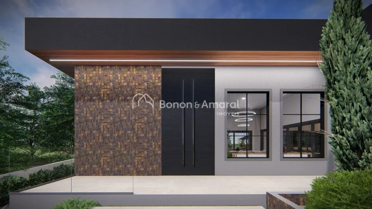 Imagem Casa em construção com sala com pé direito duplo, cozinha, churrasqueira fechada e coberta integr...