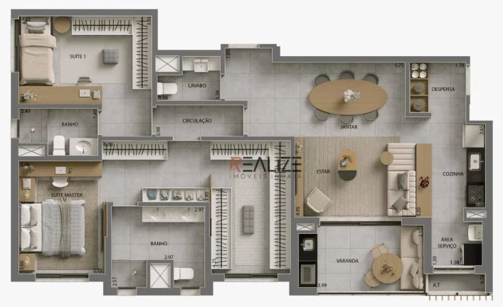 Imagem Apartamento lançamento com 3 suítes à venda, 120 m² por R$ 1.225.000 - Hélade - Indaiatuba/SP