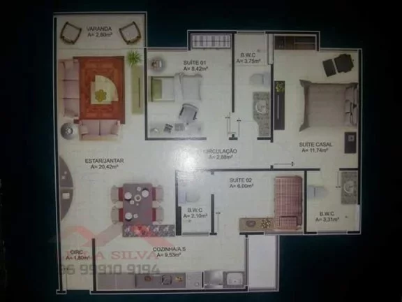 Imagem Apartamento 3 dormitórios para Venda em Teresina, Santa Lia, 3 dormitórios, 1 suíte, 1 vaga