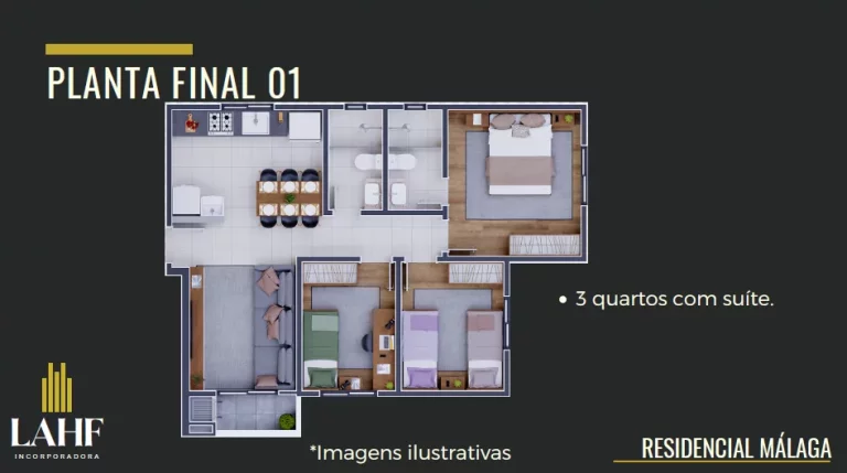 Imagem Apartamento para Venda em São José dos Pinhais, Bom Jesus, 3 dormitórios, 1 banheiro, 1 vaga