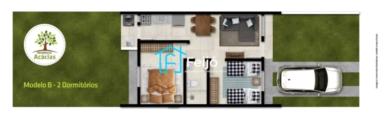 Imagem Casas de 2 dormitórios com pátio em Guaíba