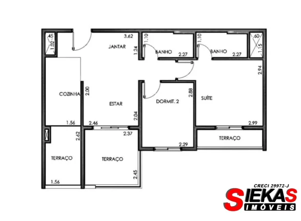Imagem Excelente Oportunidade: Apartamento à Venda em São Paulo-SP, Vila Ema. 2 Quartos, 1 Suíte, 1 Sala, 2 Banheiros, 1 Vaga, 59m².
