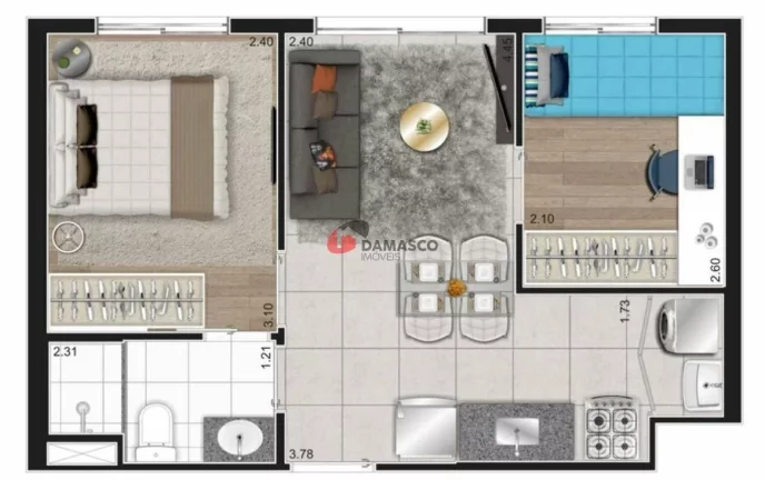Imagem Apartamento à venda 2 Quartos, 1 Vaga, 34M², Cambuci, São Paulo - SP