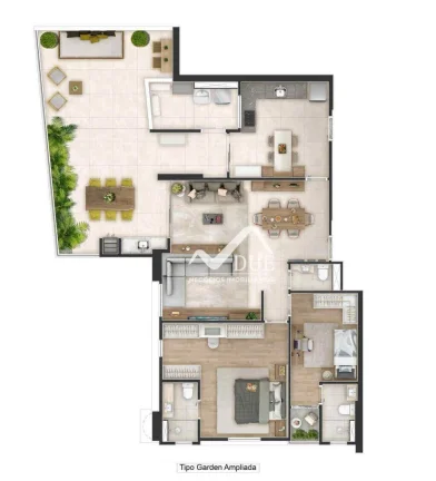 Imagem Apartamento Garden com 3 suítes e 3 vagas à venda por R$ 1.566.000 - Santos/SP