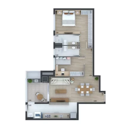 Imagem Apartamento para Venda em Curitiba, Ahú, 2 dormitórios, 1 suíte, 2 banheiros, 1 vaga