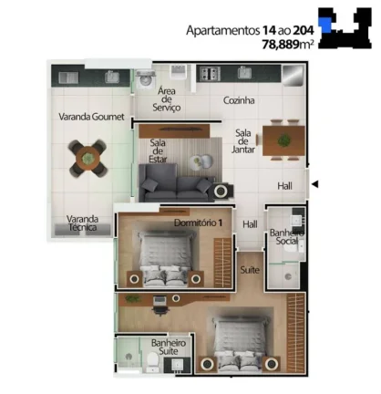 Imagem APARTAMENTO COM 78.88 m² - CENTRO - MONGAGUA SP