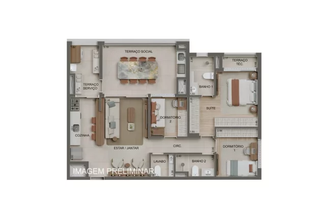 Imagem Imperdível apartamento à venda em Alameda Tatuapé Condomínio Clube Residence, São Paulo-SP - 3 quartos, 1 suíte, 2 banheiros, 1 vaga - 99 m²