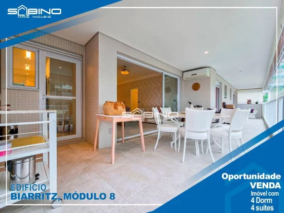 Imagem Apartamento Frontal à Venda no, com 4 Suítes, 201m² - Condomínio Riviera de São Lourenço Bertioga SP